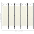 5-Panel Room Divider White 78.7"x70.9"