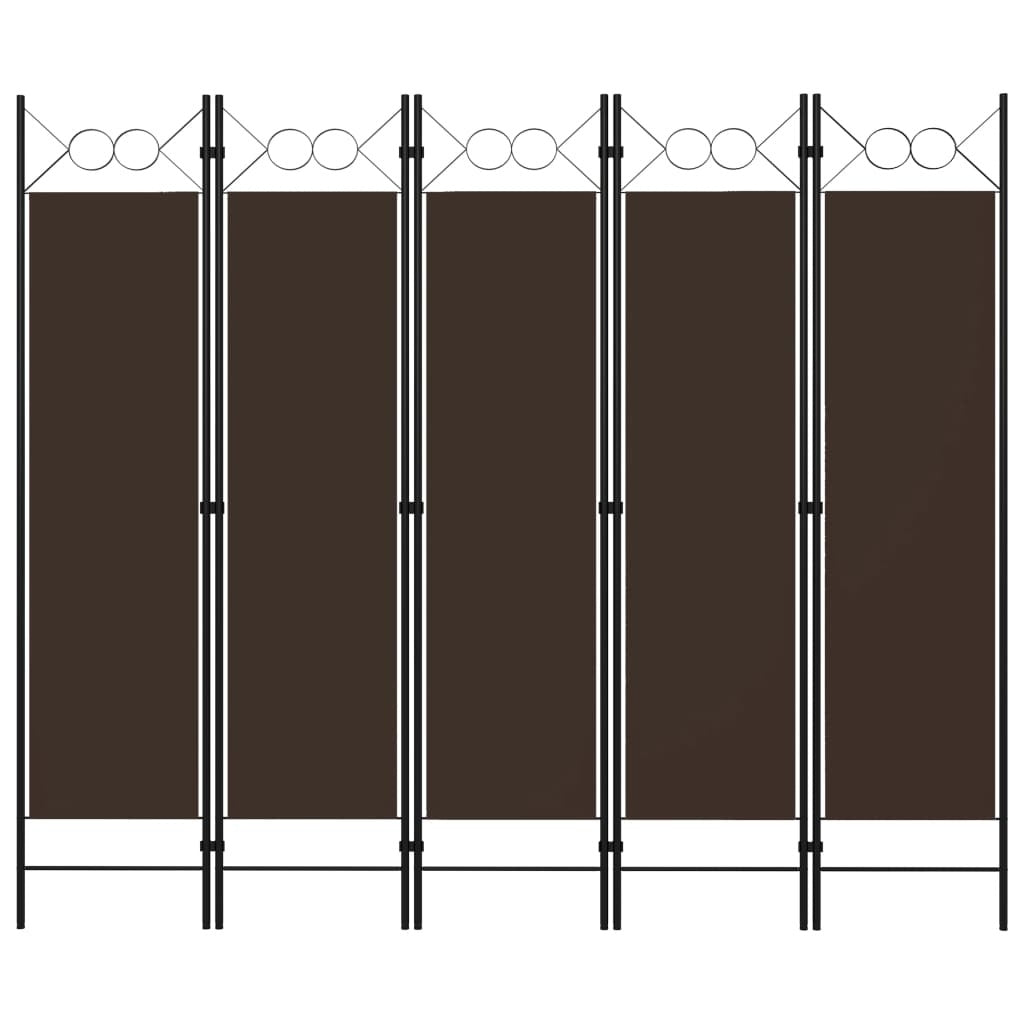 5-Panel Room Divider Brown 78.7"x70.9"