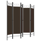 5-Panel Room Divider Brown 78.7"x70.9"