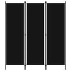 3-Panel Room Divider Black 59.1"x70.9"