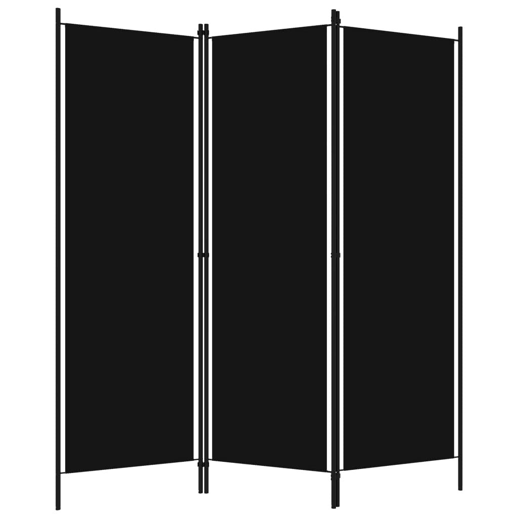 3-Panel Room Divider Black 59.1"x70.9"