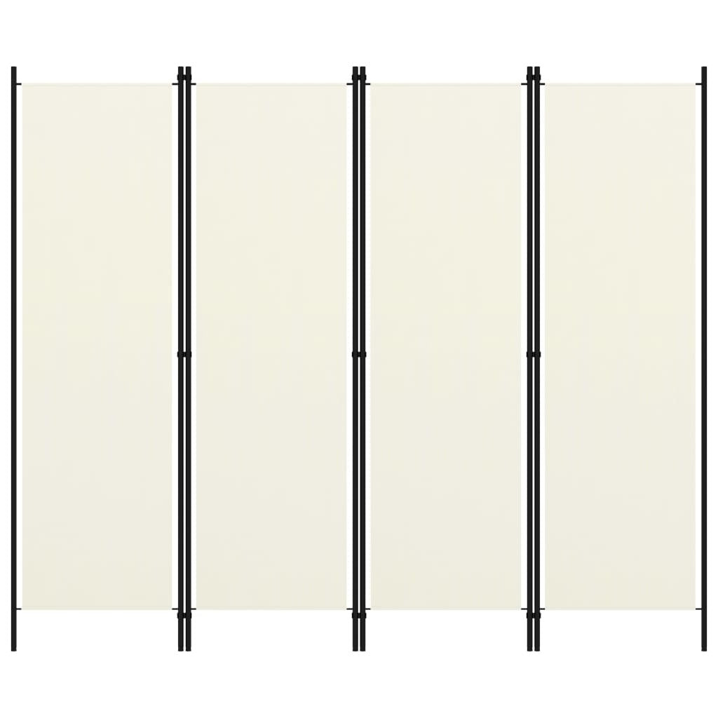 4-Panel Room Divider White 78.7"x70.9"
