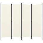 4-Panel Room Divider White 78.7"x70.9"