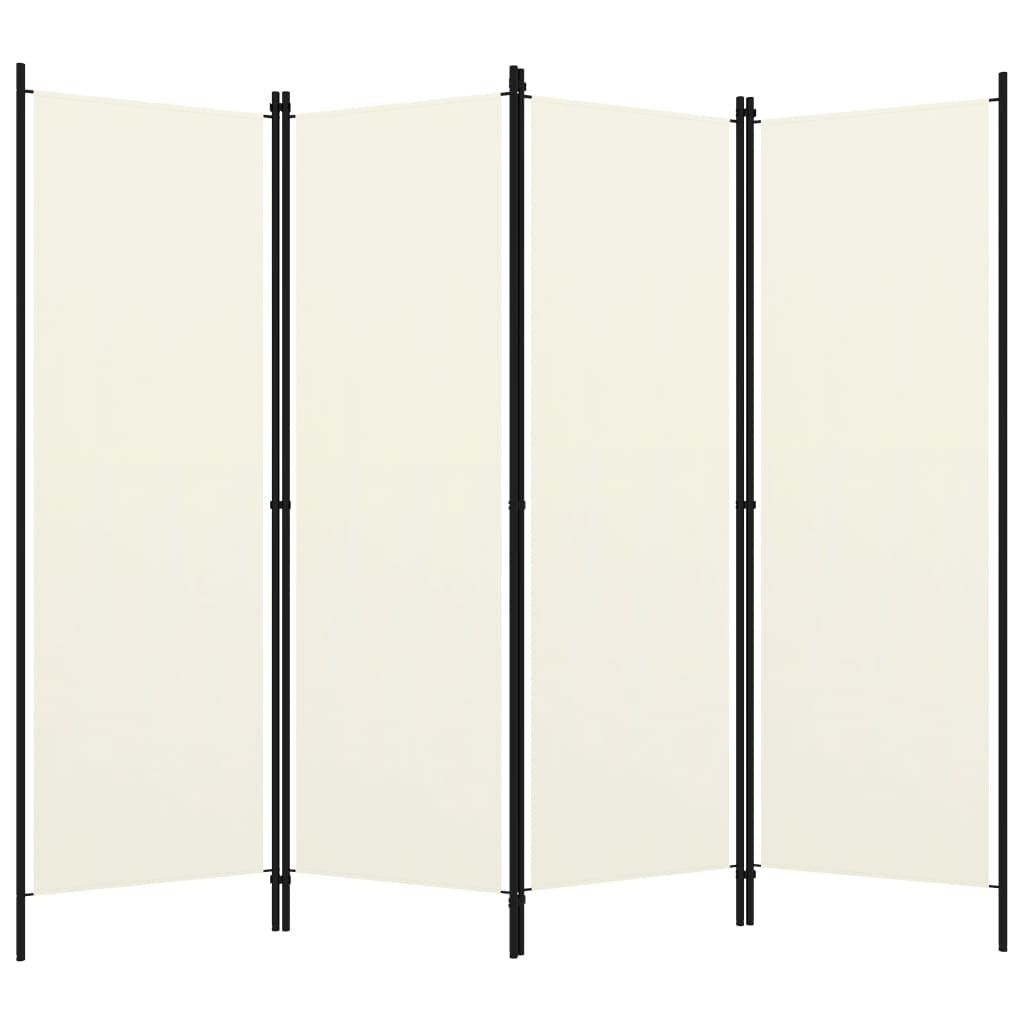 4-Panel Room Divider White 78.7"x70.9"