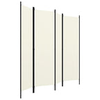 4-Panel Room Divider White 78.7"x70.9"