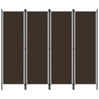 4-Panel Room Divider Brown 78.7"x70.9"
