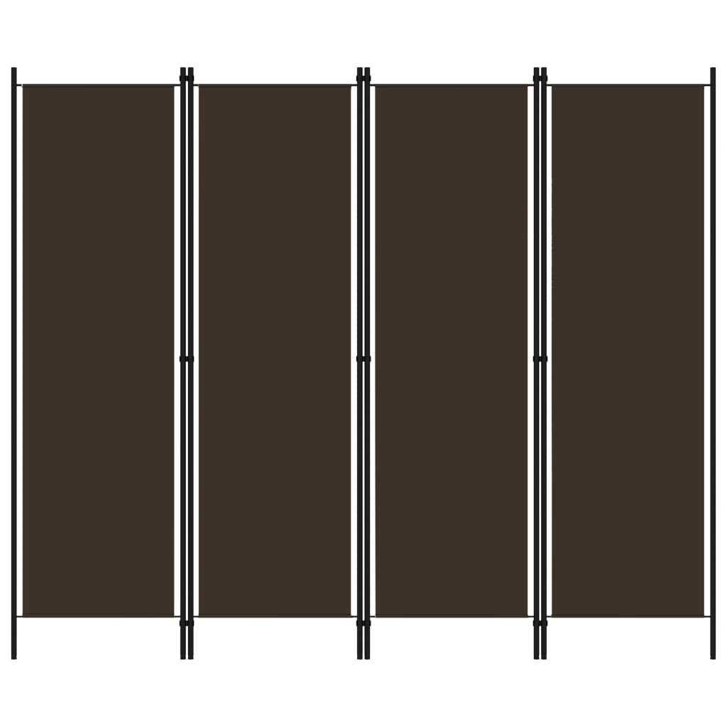 4-Panel Room Divider Brown 78.7"x70.9"