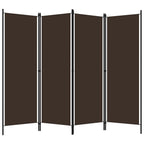 4-Panel Room Divider Brown 78.7"x70.9"