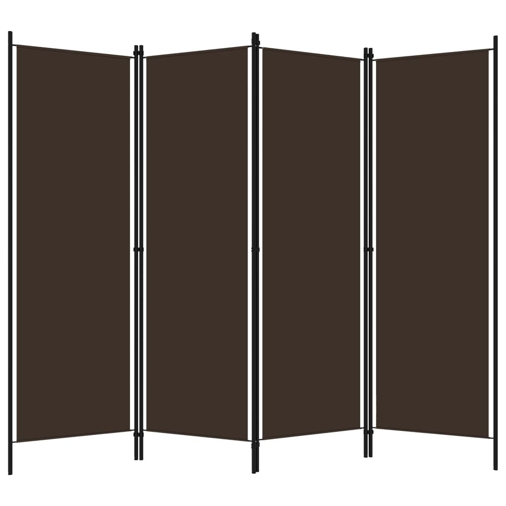 4-Panel Room Divider Brown 78.7"x70.9"