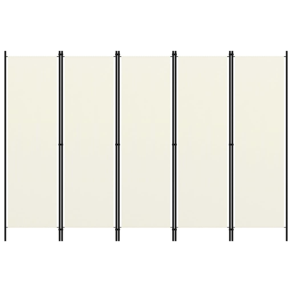 5-Panel Room Divider White 98.4"x70.9"