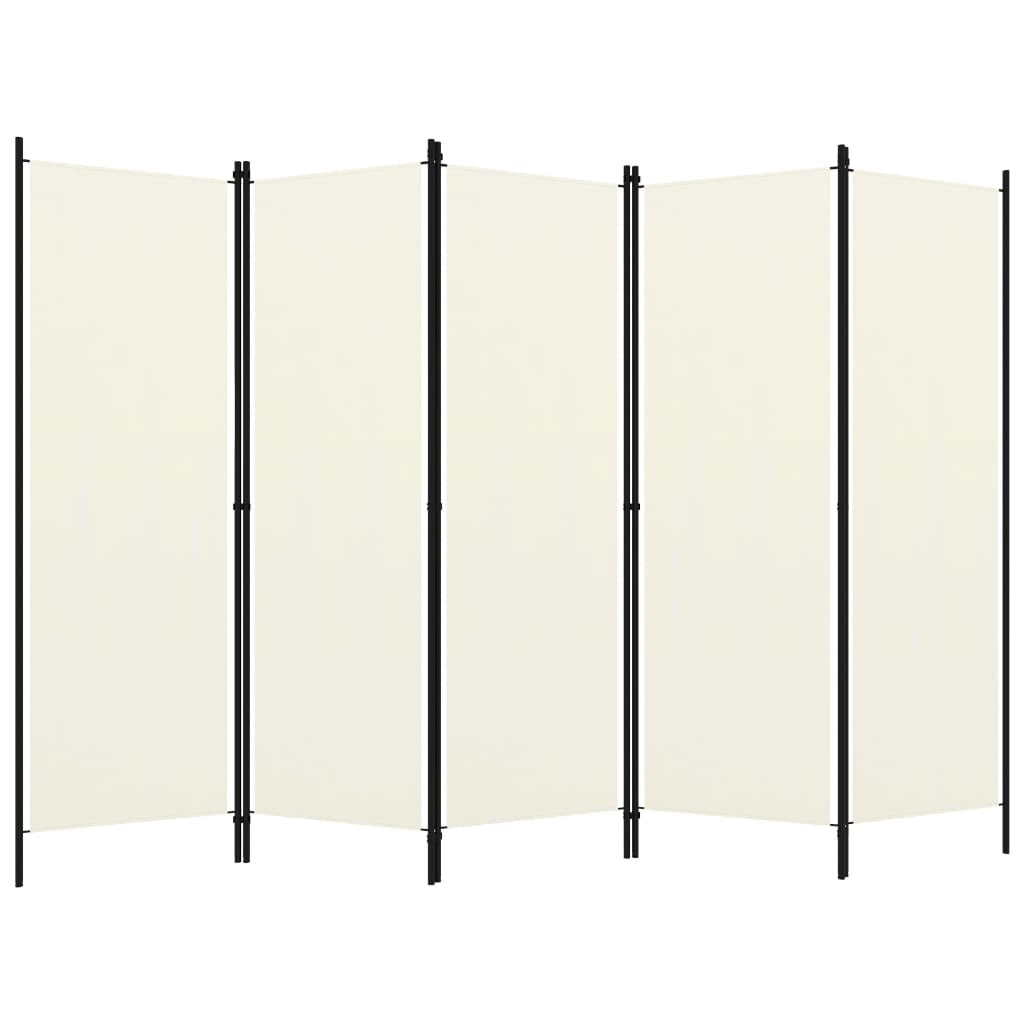 5-Panel Room Divider White 98.4"x70.9"
