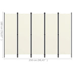 5-Panel Room Divider White 98.4"x70.9"