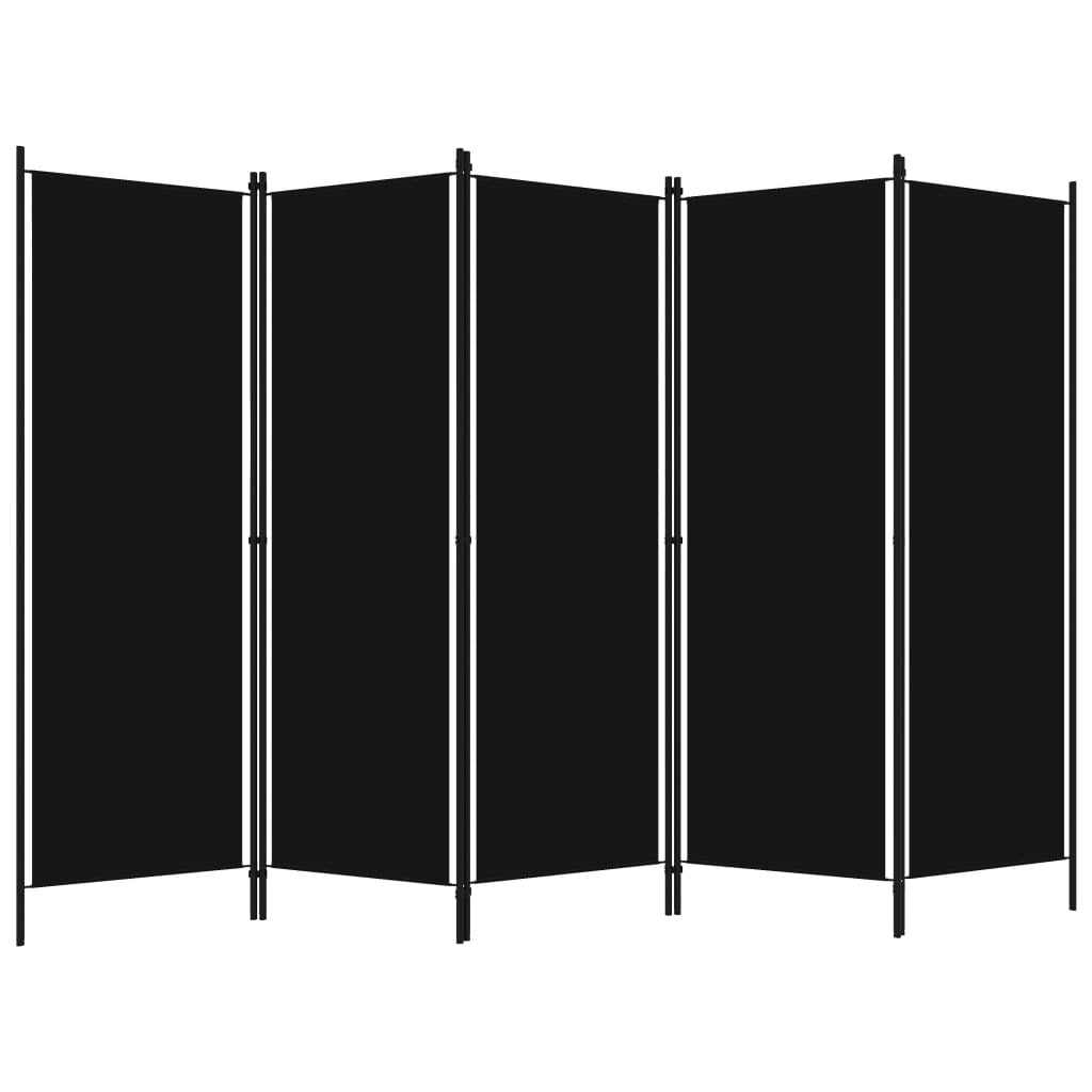 5-Panel Room Divider Black 98.4"x70.9"