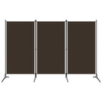 3-Panel Room Divider Brown 102.4"x70.9" Fabric