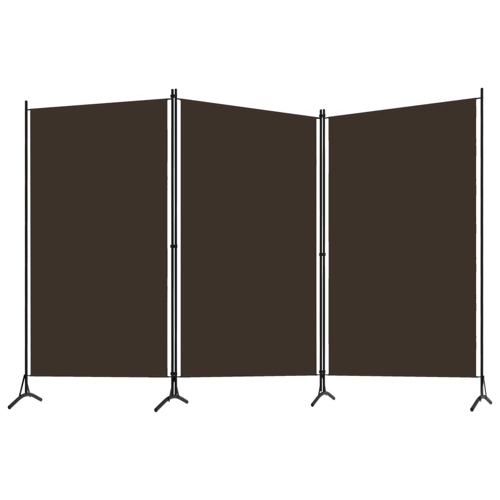 3-Panel Room Divider Brown 102.4"x70.9" Fabric