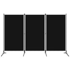 3-Panel Room Divider Black 102.4"x70.9" Fabric