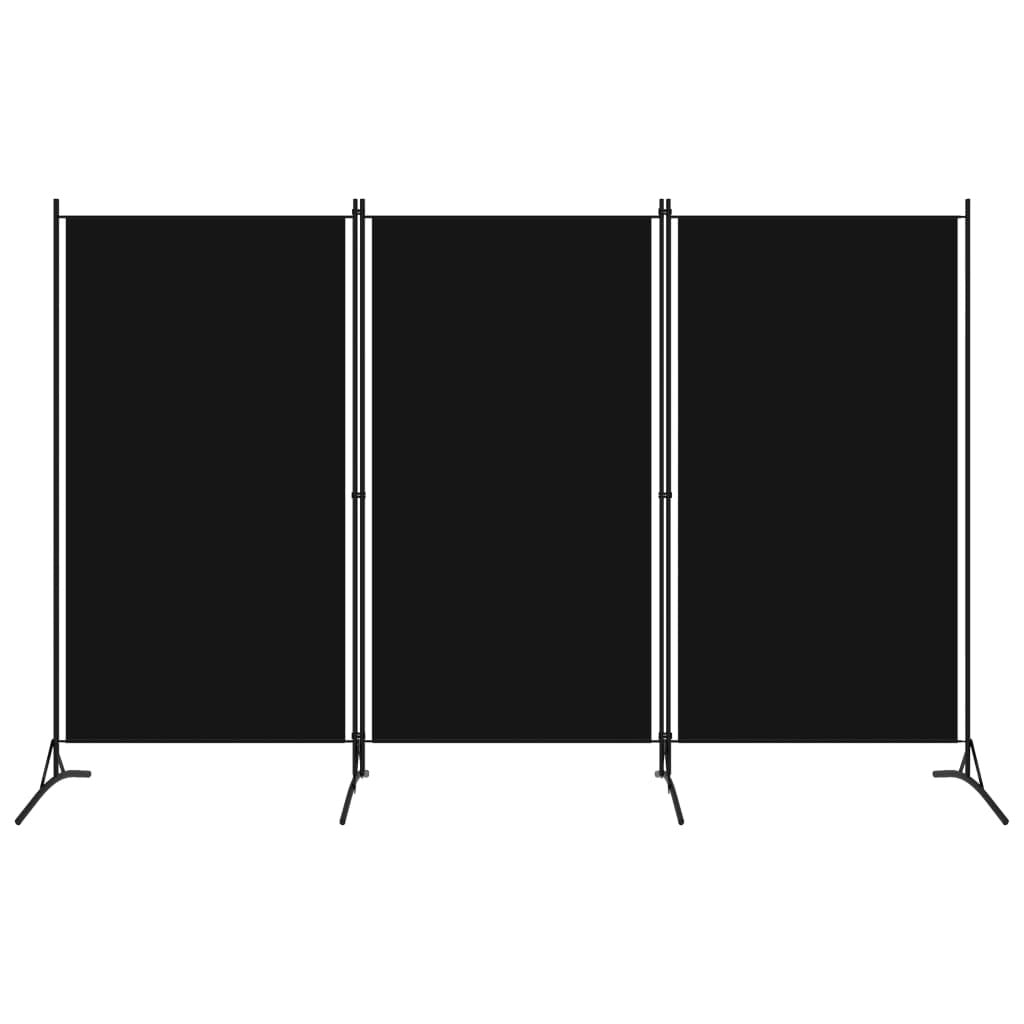 3-Panel Room Divider Black 102.4"x70.9" Fabric