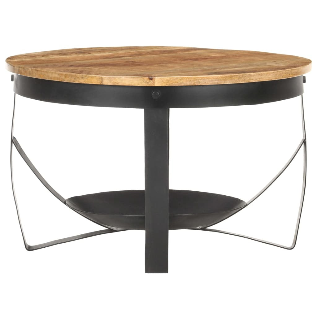 Coffee Table Brown, Black Rough mango wood, iron Medium Durable