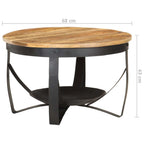 Coffee Table Brown, Black Rough mango wood, iron Medium Durable