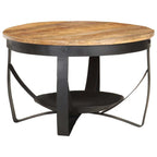 Coffee Table Brown, Black Rough mango wood, iron Medium Durable