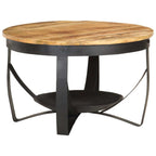 Coffee Table Brown, Black Rough mango wood, iron Medium Durable