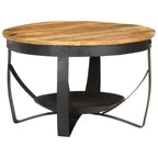 Coffee Table Brown, Black Rough mango wood, iron Medium Durable
