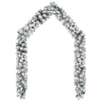 Christmas Garland Green with white snow flocking PVC 16.4 ft length