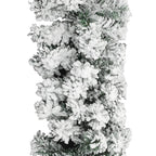 Christmas Garland Green with white snow flocking PVC 16.4 ft length