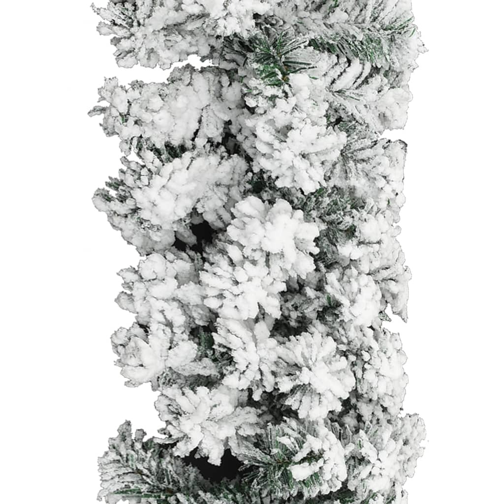 Christmas Garland Green with white snow flocking PVC 16.4 ft length
