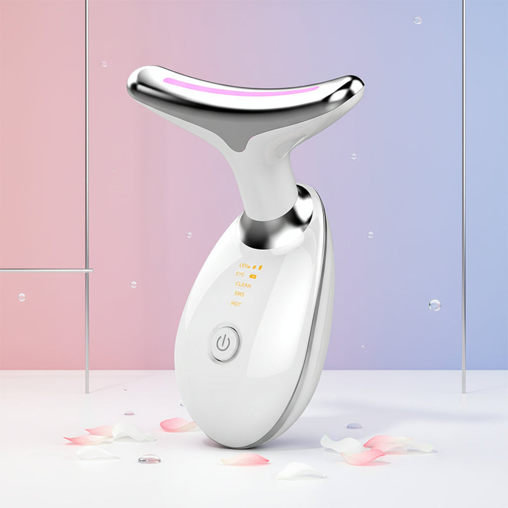 EMS Thermal Neck Lifting Massager Microcurrent Wrinkle Remover & Skin Tightening Device