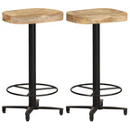 Bar Stool Set of 2 Natural wood