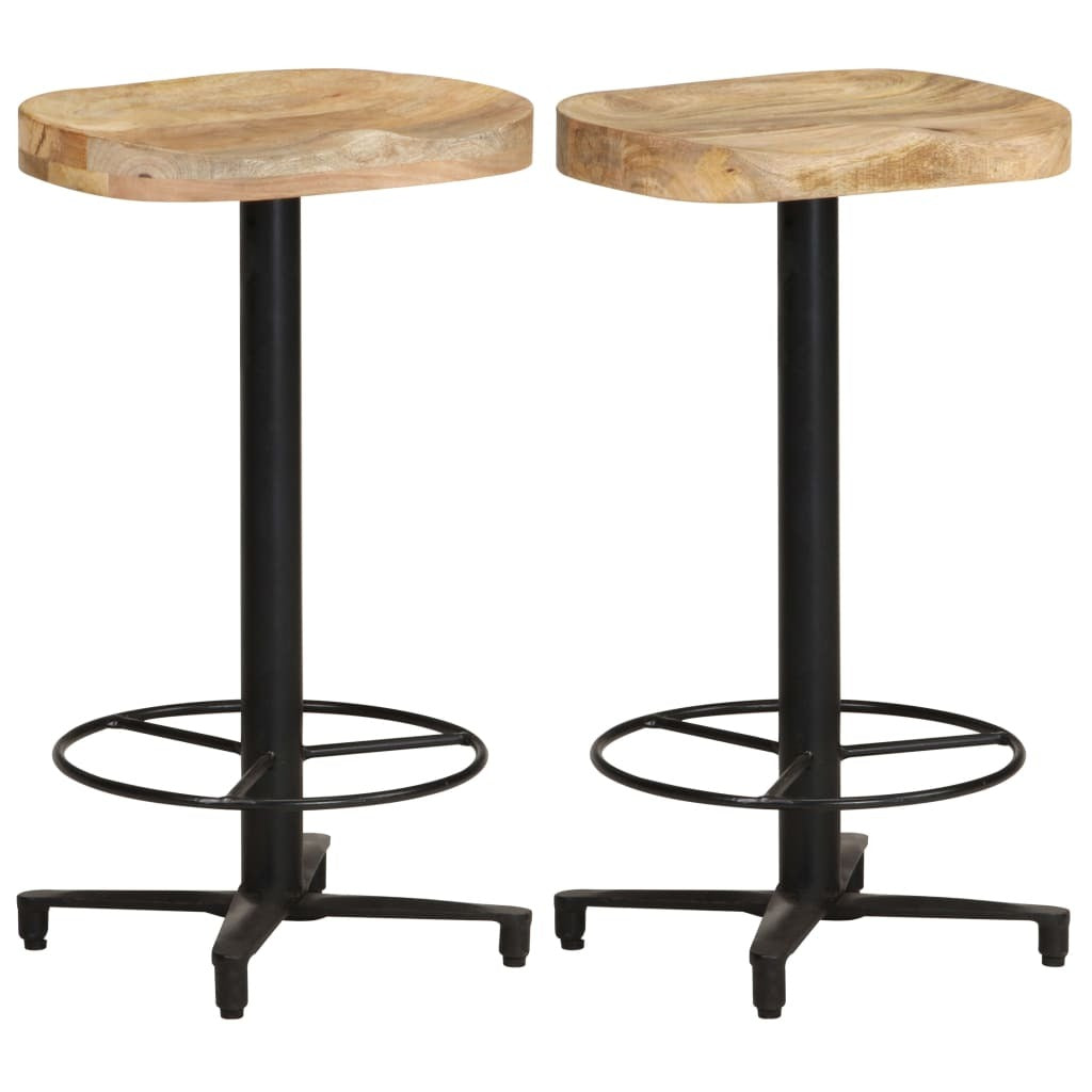 Bar Stool Set of 2 Natural wood