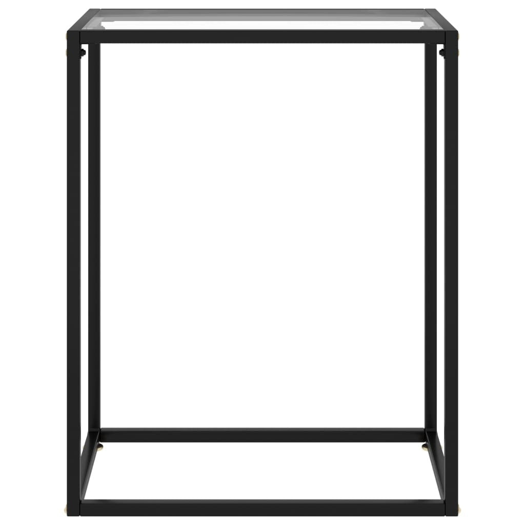 Console Table Transparent Tempered Glass, Powder-Coated Steel