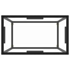 Console Table Transparent Tempered Glass, Powder-Coated Steel