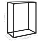 Console Table Transparent Tempered Glass, Powder-Coated Steel