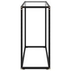 Console Table Transparent, Black Toughened Glass, Powder-Coated Steel