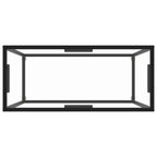 Console Table Transparent, Black Toughened Glass, Powder-Coated Steel