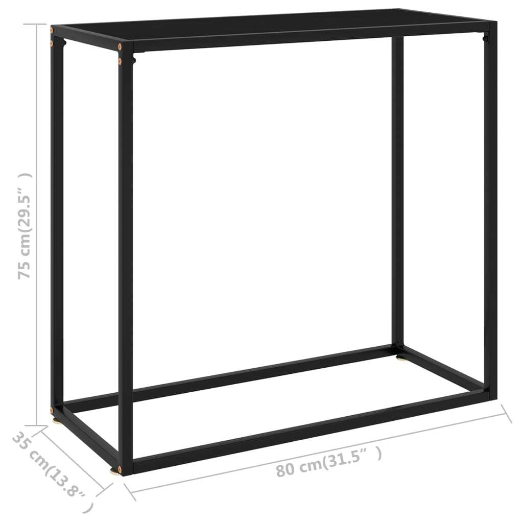 Console Table Black Tempered glass Simplistic Console Table