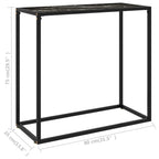 Console Table Black Tempered glass Medium Durable Console Table