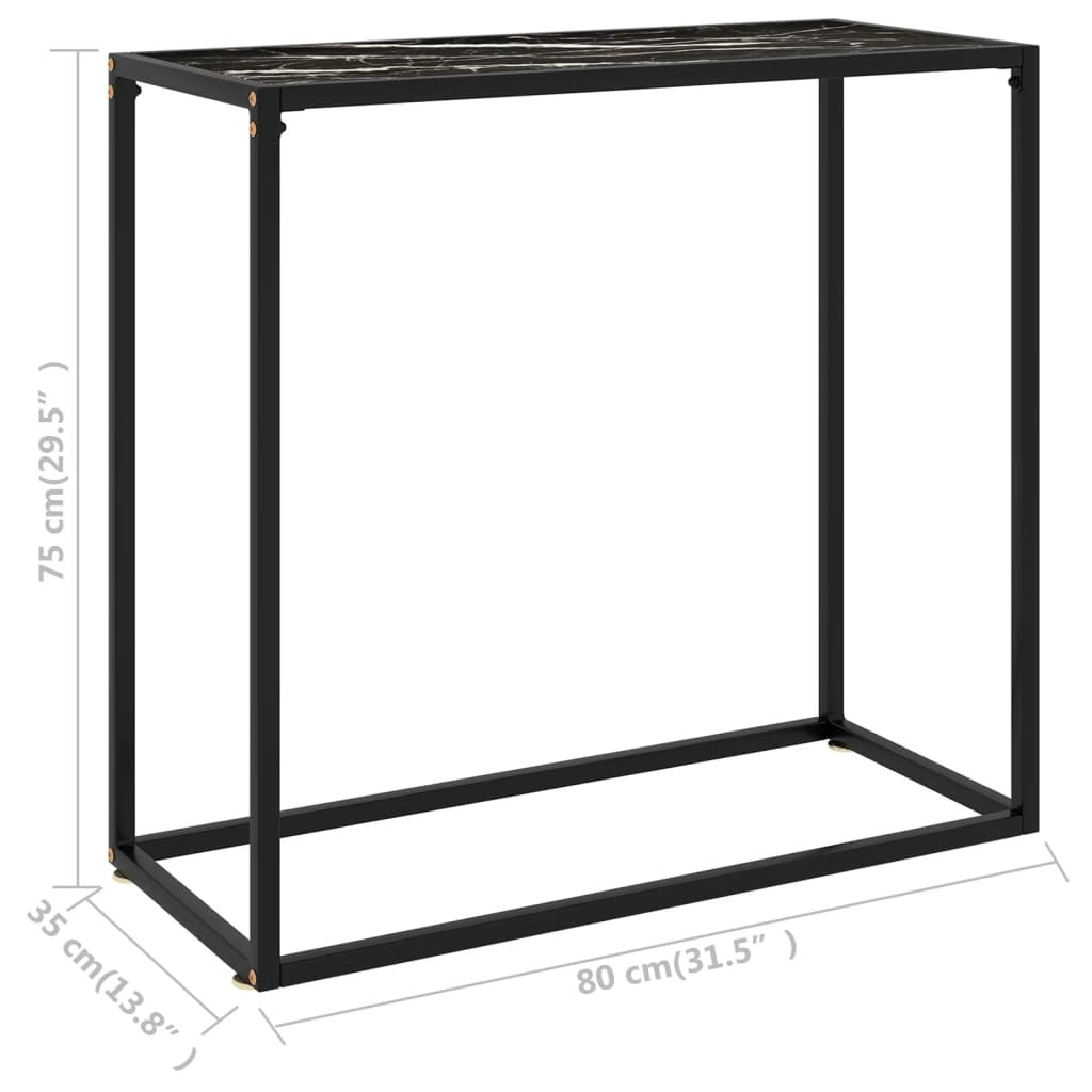 Console Table Black Tempered glass Medium Durable Console Table