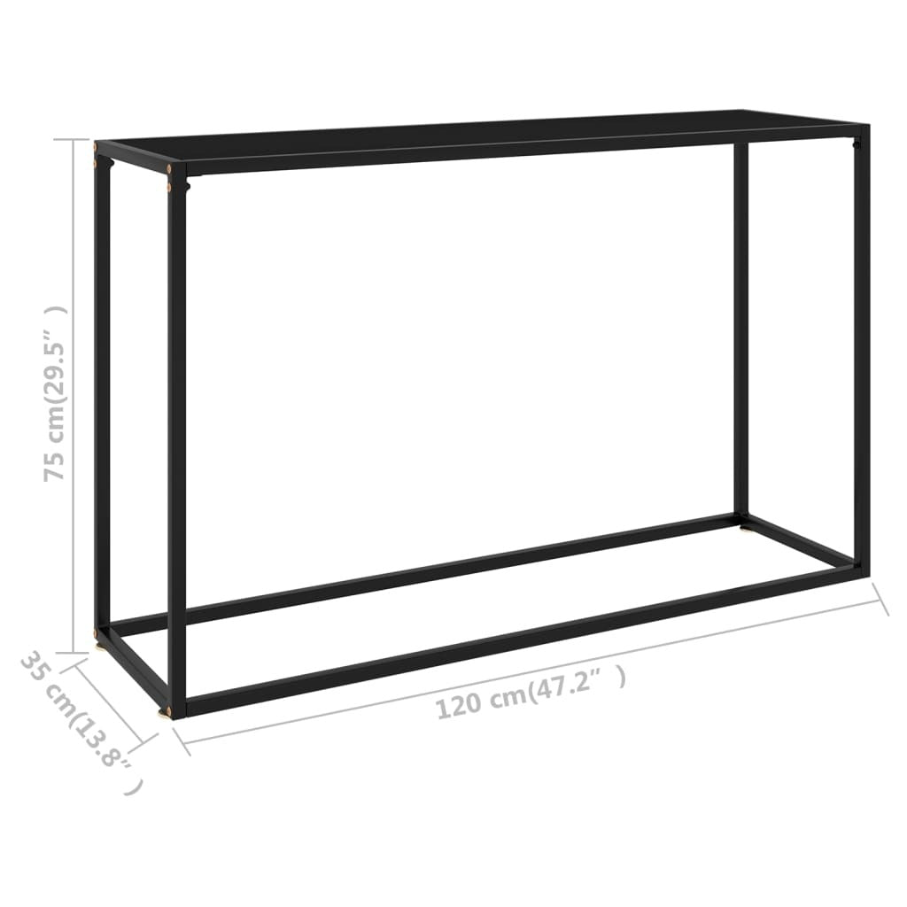 Console Table Black Tempered glass, powder-coated steel Medium