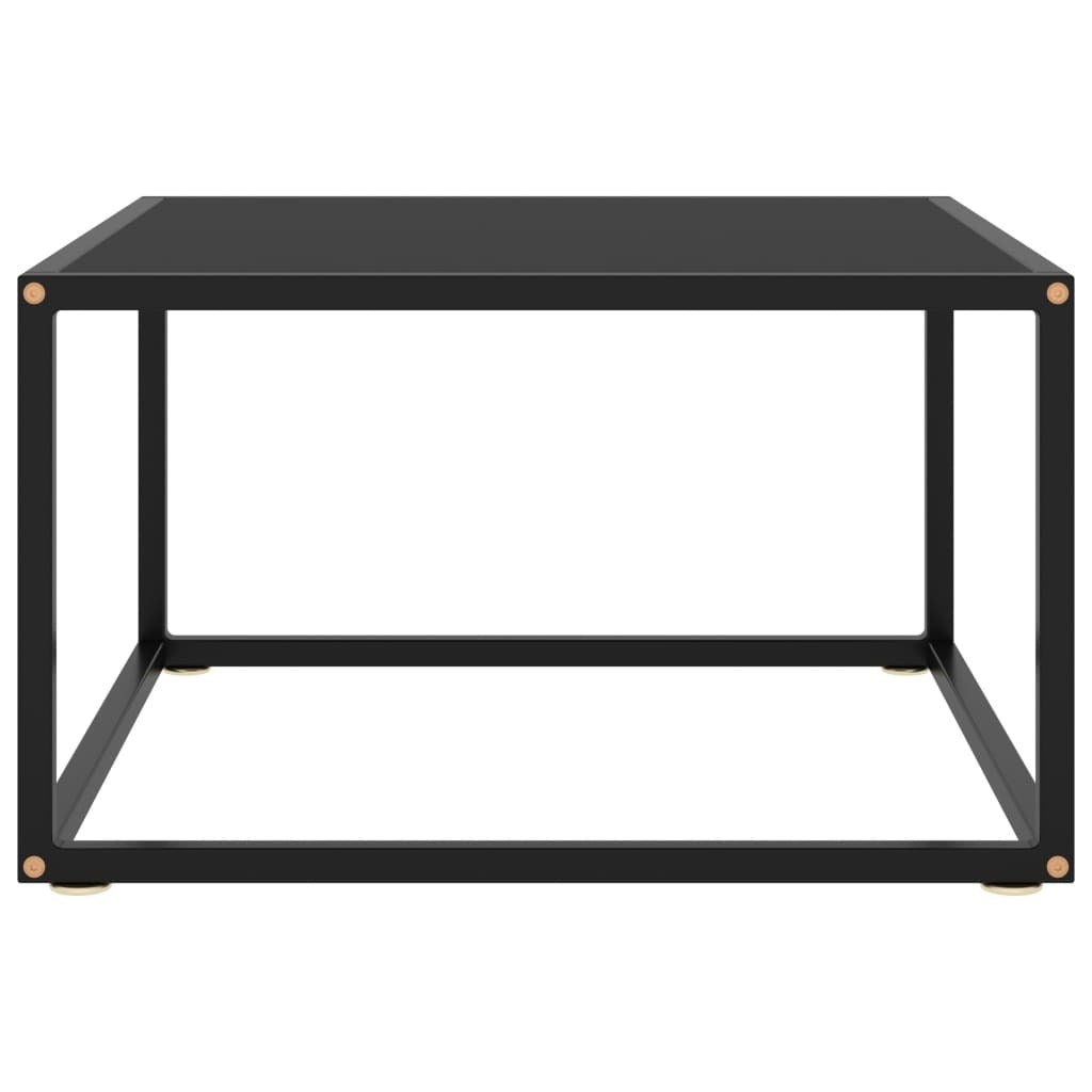 Coffee Table Black Tempered Glass 23.6 x 23.6 x 13.8 in Durable