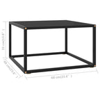 Coffee Table Black Tempered Glass 23.6 x 23.6 x 13.8 in Durable