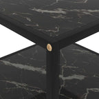 Coffee Table Black Tempered Glass 23.6 x 23.6 x 13.8 in Square