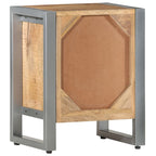 Bedside Cabinet Rough mango wood color, Grey Rough mango wood, Iron