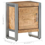Bedside Cabinet Rough mango wood color, Grey Rough mango wood, Iron