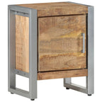 Bedside Cabinet Rough mango wood color, Grey Rough mango wood, Iron
