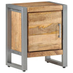 Bedside Cabinet Rough mango wood color, Grey Rough mango wood, Iron