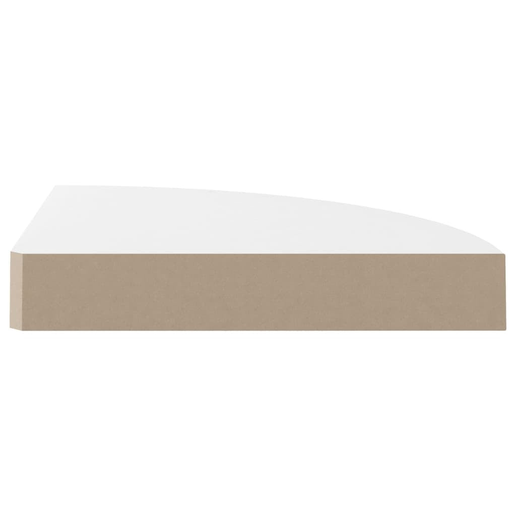Corner Shelf Set of 4 High gloss white Honeycomb MDF, metal Small
