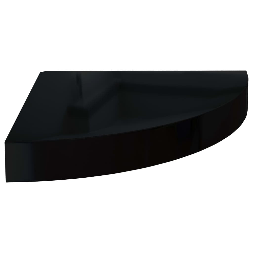 Corner Shelf Set of 2 High gloss black Honeycomb MDF